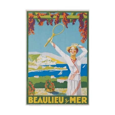 French School 'Beaulieu-sur-Mer Advertisement 1925 ' Canvas Art,22x32